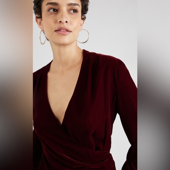 Lauren Ralph Lauren Velvet Surplice Blouse - Picture 3 of 15